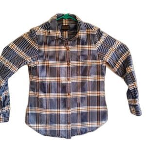 Pendleton plaid woman sz. S western brown black button down shirt long sleeve